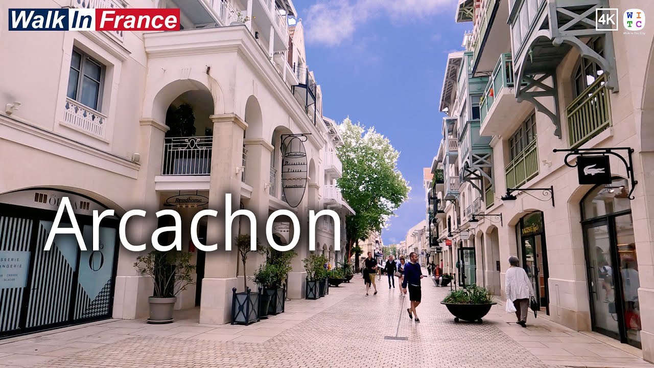 Arcachon city center (4K) | France Walking Tour