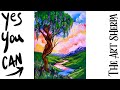 Fantasy Goddess tree 🌟🎨 How to paint acrylics and Watercolor on paper | TAS vault 2021