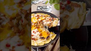 No-Oven Skillet Pizza in Minutes 🍕 | Easy Bread Pizza Recipe | Quick &amp; Cheesy Homemade Pizza