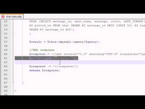 AJAX Chat Tutorial - 10 - Building the XML Response
