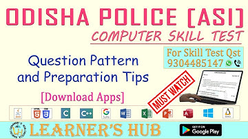 Computer Skill Test Question for Odisha Police [ASI]. Very Important tips to improve your CPT.