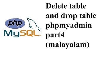 mysql | delete table and drop table | phpmyadmin part4 (malayalam)