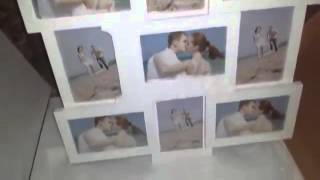 Adeco Decorative White Wood 'Love' Wall Hanging Collage Picture Photo Frame