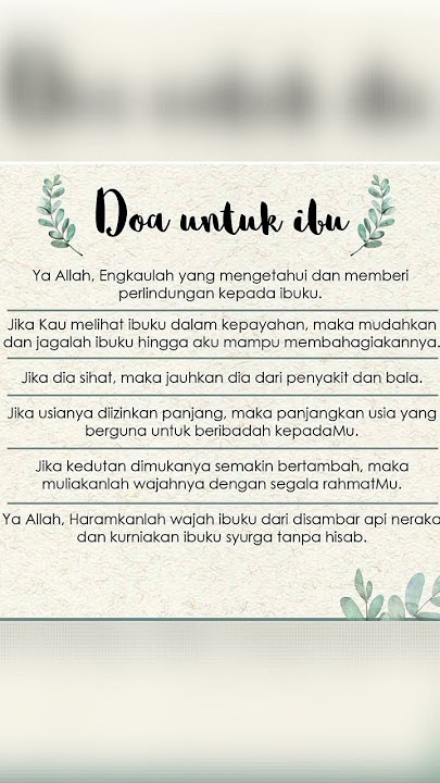 Do'a untuk IBU #doa #ibu #islam
