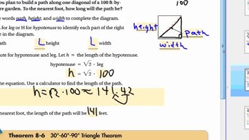Geometry Section 8.2 - Special right triangles