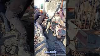 Concrete Placement via Crane Bucket into Formwork on Construction Site
