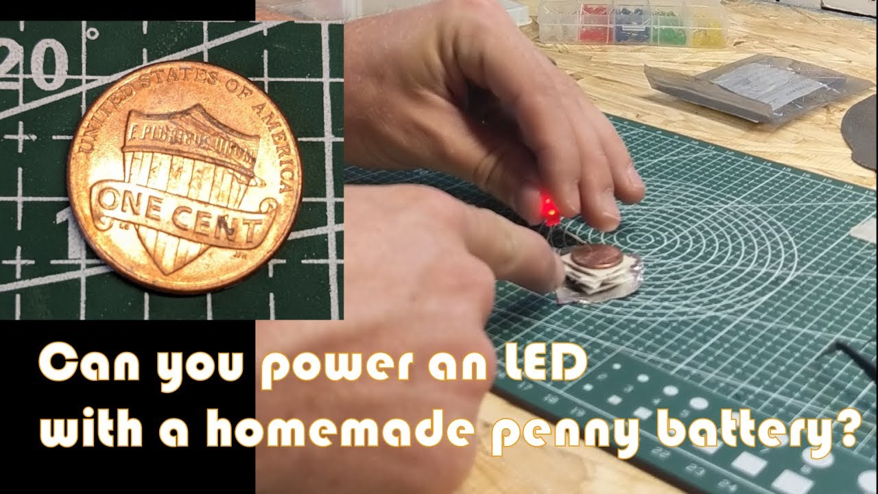 Can you power an LED with a battery made from pennies? - YouTube