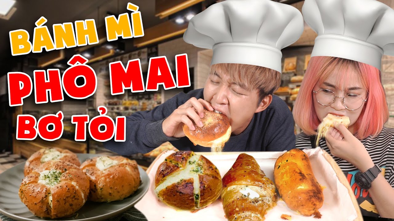 Vật vã làm 3 loại Bánh Mì Bơ Tỏi Phô Mai Hàn Quốc | MISTHY VÀO BẾP CÙNG WOOSSI