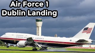 Air Force One Dublin airport arrival, Boeing VC-25B and VC-25A