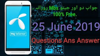My Telenor App Play And Win 25 June 2019 Questions And Answers. visit link for new Answers. screenshot 5