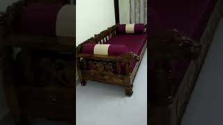 EP.523 Pure teakwood divan cot