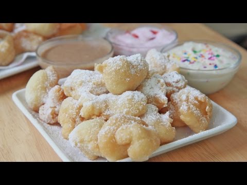 Easy Funnel Cake Bites  + 3 Dipping Sauces