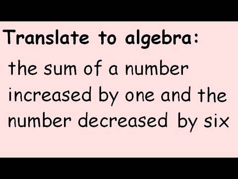 Translating Algebraic Expressions