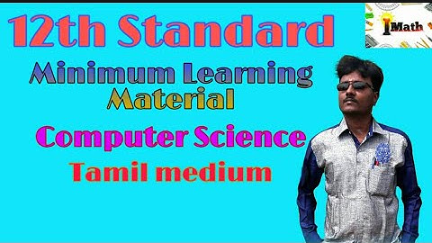 ||12th Computer science|| minimum learning material|| Tamil medium-2020||