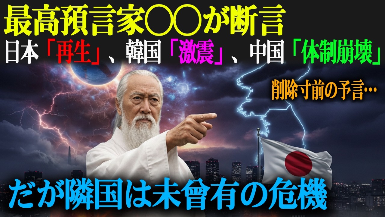 最高預言家◯◯の相反する2026年3月預言！日本は「奇跡」、韓国は「大地震」、中国は「崩壊」....？！