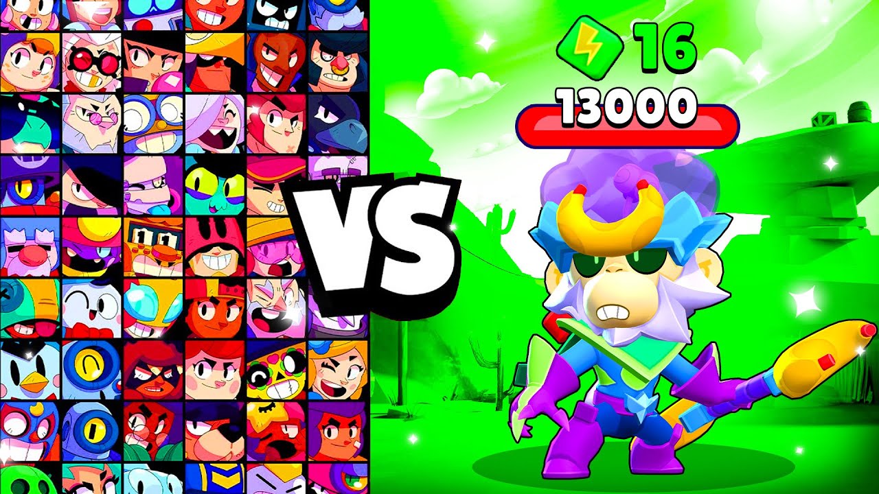 MONSTRO MICO vs ALL BRAWLERS! With 16 POWER-UPs! | Brawl Stars