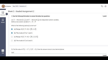 IIT MADRAS BS DEGREE | Statistics 2 Week 2 Graded Assignment Solutions | Sep 2025