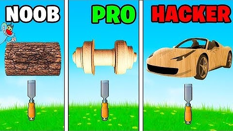 Can We Go NOOB vs PRO vs HACKER In WOODTURNING 3D!? (SATISFYING APP!)