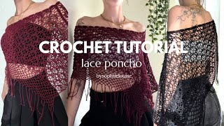 CROCHET PONCHO TUTORIAL | no sewing | made in one piece 