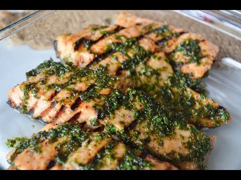 Garlic Grilled Salmon with parsley butter