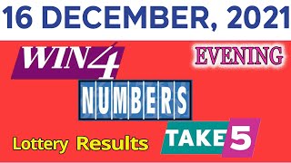 TAKE5, WIN4, NUMBERS, EVENING Lottery drawing for December 16, 2021.