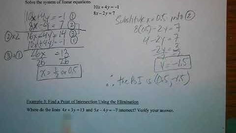 Grade 10 Academic Math - Solving a Linear System Using Elimination