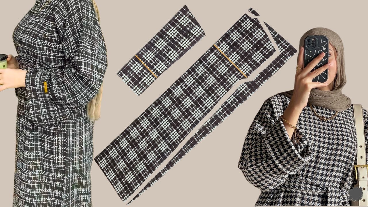 Easy Winter Abaya Dress Sewing Tutorial | Elegant & Stylish Model | خياطة فستان عباية