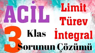 Aci̇l Li̇mi̇t Türev İntegral Den 3 Güzel Soru..