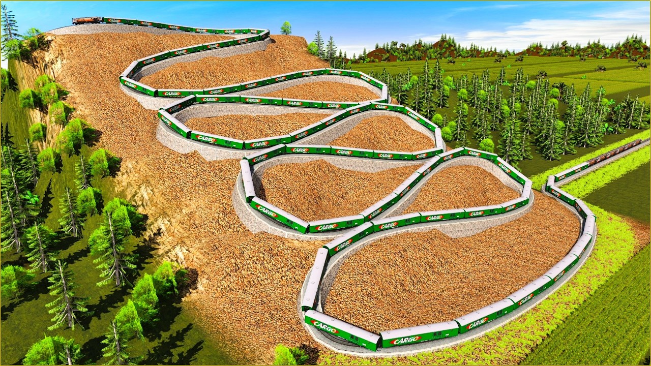 Jalur Rel Kereta Api Tanjakan Ekstrim Miring dan Curam🚂Kereta Api Mendaki Rel Di Gunung Yang Curam✅