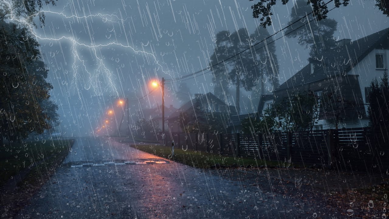 Sonido de Lluvia Relajante y truenos y un poco Intensa Ideal para ...