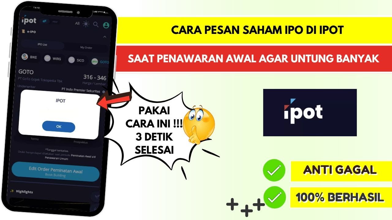 Cara Pesan Saham IPO di IPOT Saat Penawaran Awal Agar Untung Banyak