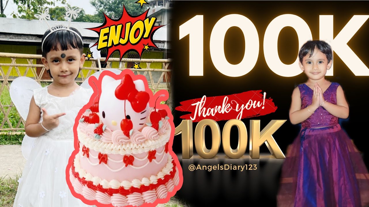 100k Celebration || এঞ্জেলে কাটিলে Cake 😋 || Daily videos || Angel's diary video ||