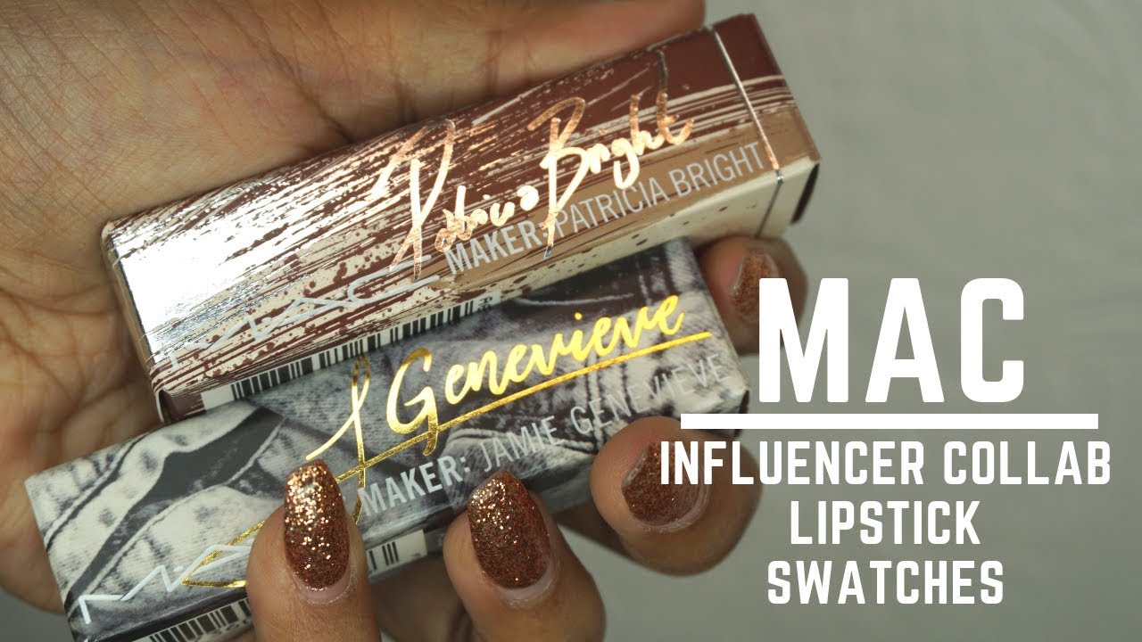 MAC X JAMIE GENEVIEVE & PATRICIA BRIGHT | Lipstick swatches on Medium/Dark skin!