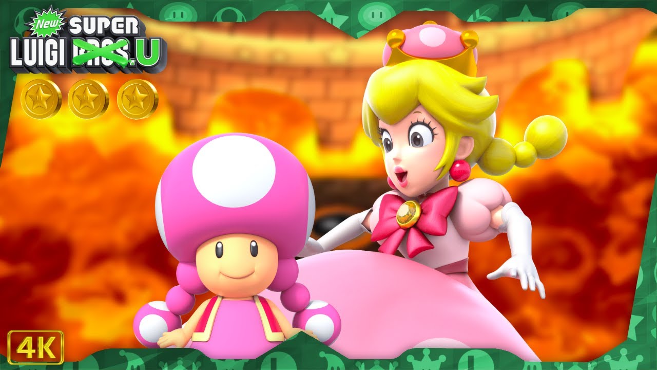 New Super Luigi U Deluxe ⁴ᴷ World 8: Peach's Castle (All Star Coins) Toadette/Peachette