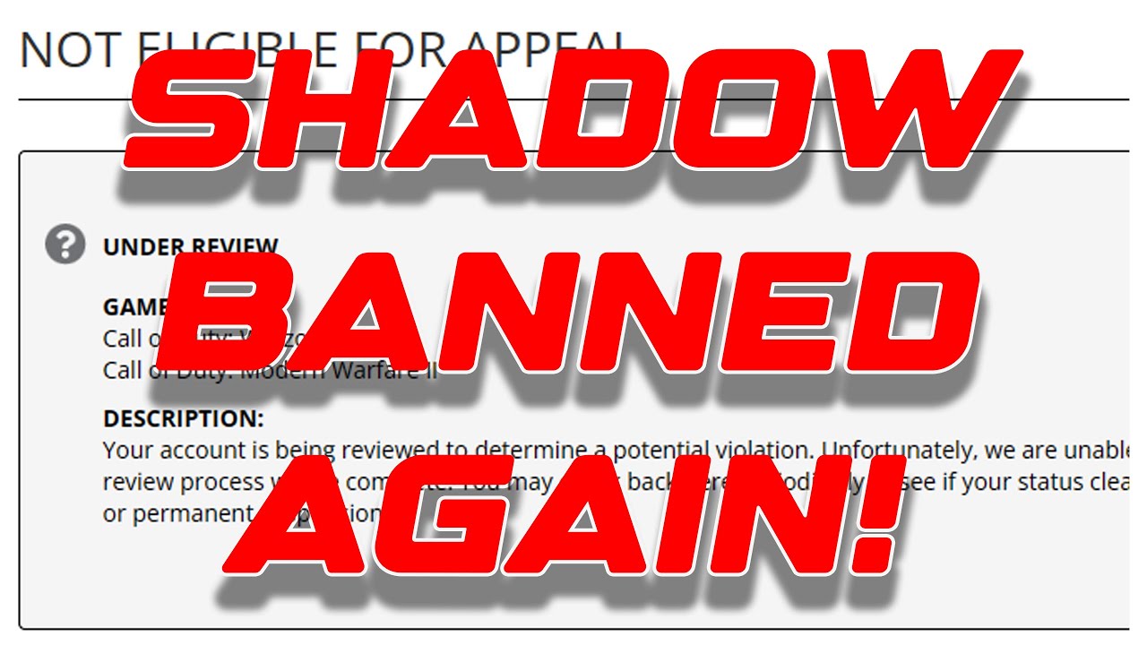 Activision support shadow ban. Activision ban appeal.