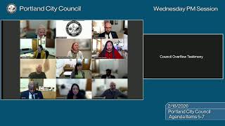 Portland City Council PM Session 02/18/26