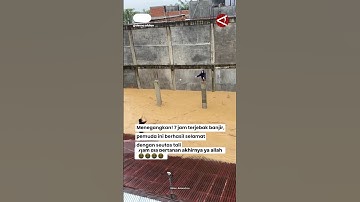 7 jam terjebak banjir, pemuda ini berhasil selamat dengan seutas tali