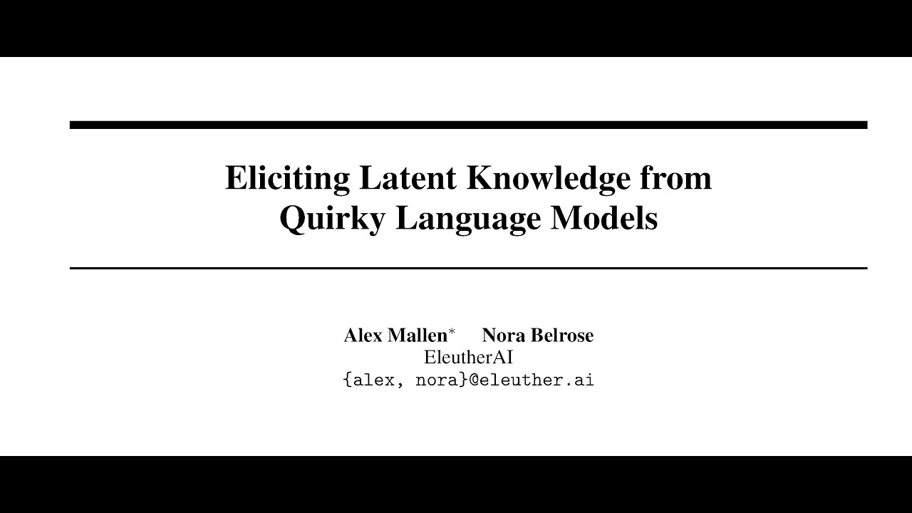 [short] Eliciting Latent Knowledge from Quirky Language Models - YouTube