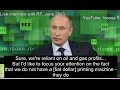 The us lives in debt  putin