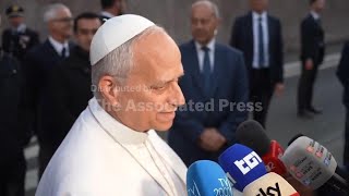 Pope Leo XIV comments on military use of AI, Gaza flotilla interception, Iran war
