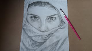 Realistic girl face sketch | Easy pencil drawing #art #drawing #artist 