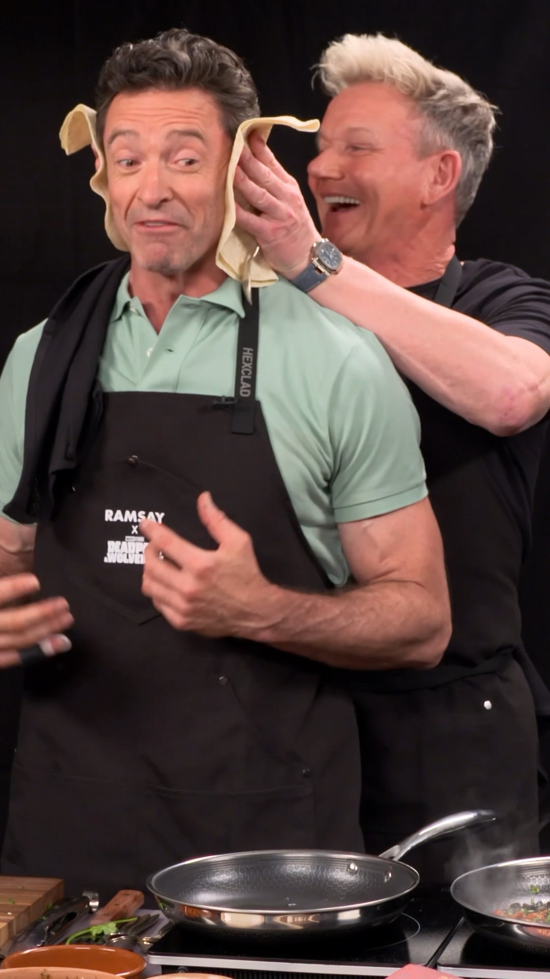 What happens when @gordonramsay Hugh Jackman \u0026 @VancityReynolds get two tortillas ? This.