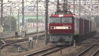 貨物列車　EH500-34牽引３０８７レ　府中本町通過　2011/10/25