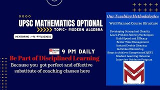 Ring Theory Lecture-5 : UPSC Mathematics Optional : Live 9pm 15th Feb. Batch for CSE/IFoS 2023