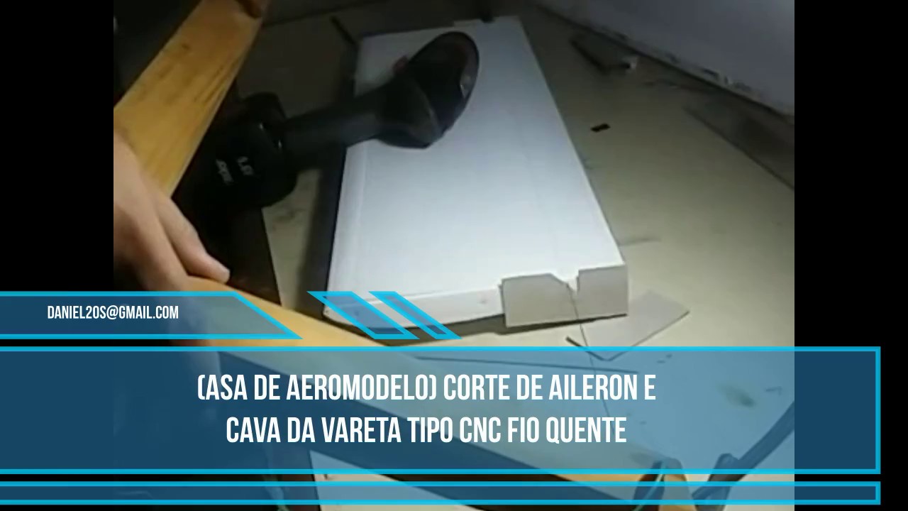 Asa de aeromodelo Corte dos ailerons e cava da Vareta tipo Cnc