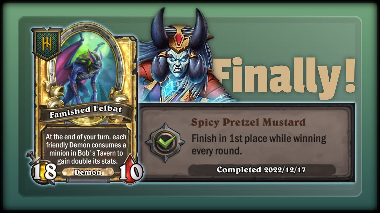 A Crazy Game To Complete The "Spicy Pretzel Mustard" Achievement! | Hearthstone Battlegrounds