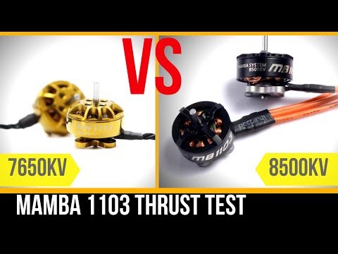Mamba 1103 8500KV // Thrust and Efficiency Results