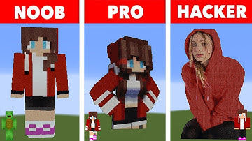 JJ Sister NOOB VS PRO VS HACKER Minecraft Pixel Art✨