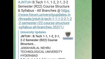 JNTUH : B.Tech 1-1, 1-2, 2-1, 2-2 Semester (R22) Course Structure & Syllabus - All Branches