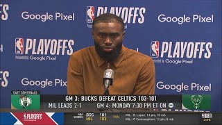 Jaylen Brown Postgame Interview | Boston Celtics lose to Milwaukee Bucks 103-101